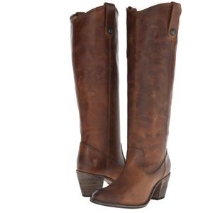 Frye Brown Jackie Button Knee High Leather Cognac Size 6 Boots/Booties